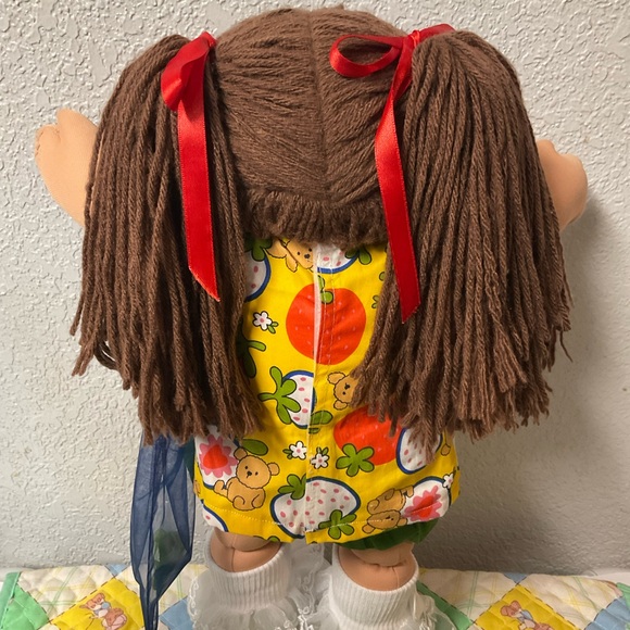 Vintage Cabbage Patch Kid Girl Hong Kong P Factory Brown Hair Head Mold #3 1984 - Picture 8 of 11